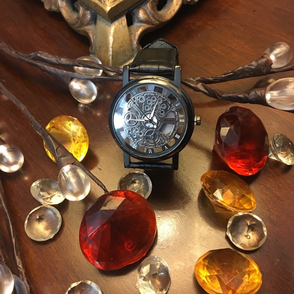 Men's Steampunk Stainless Steel Quartz Wrist Watch - Picture 3 of 8